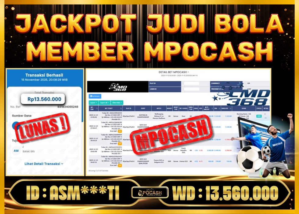 MPOCASH JACKPOT JUDI BOLA